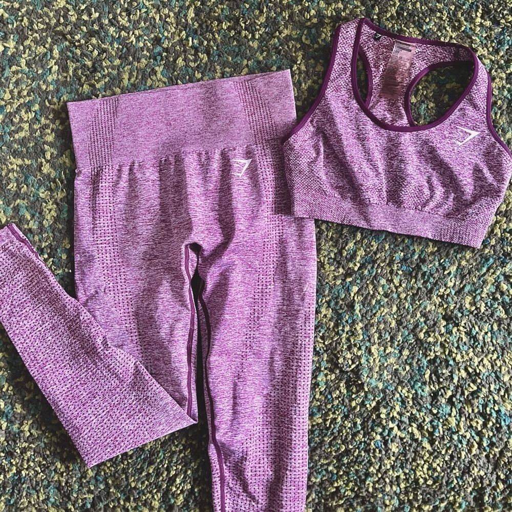 Gymshark Pink/Purple Marl Vital Seamless Set